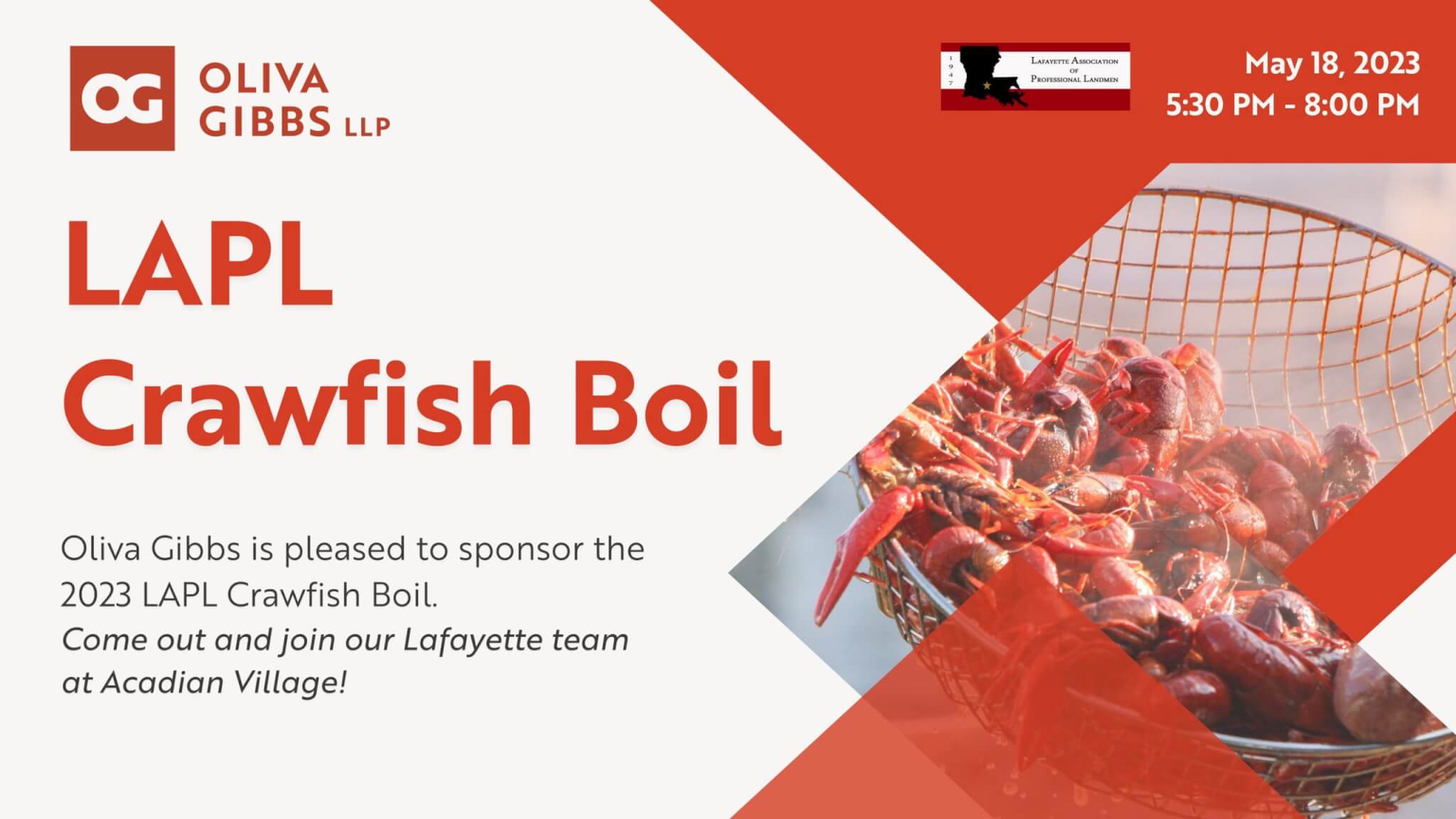 Join Us for the 2023 LAPL Crawfish Boil