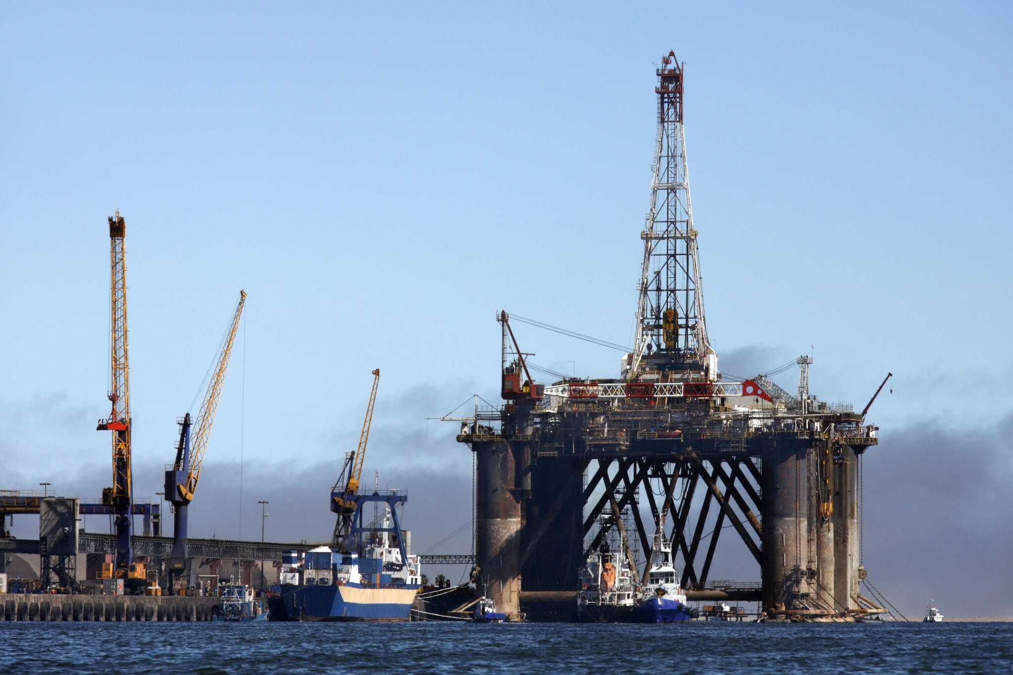 Offshore drilling rig during daytime.