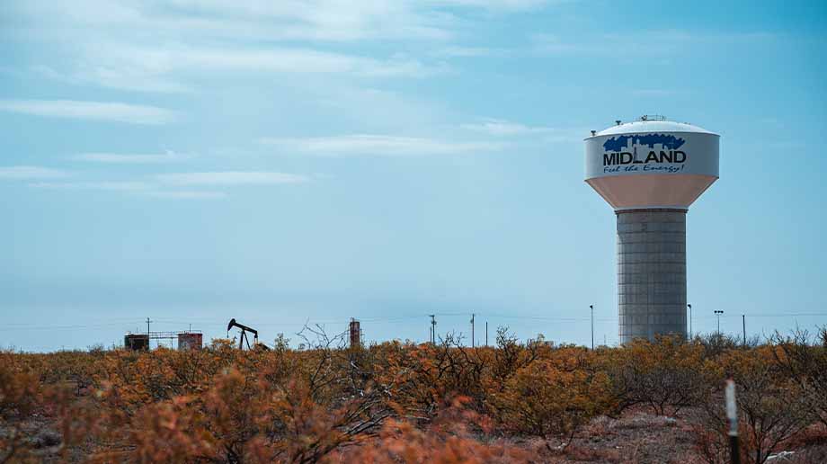 Water tower in Midland, TX