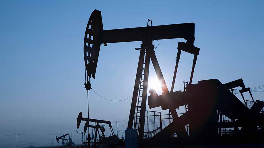 Oil production field with several oil pumps