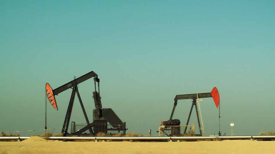 Two oil pumps in the desert
