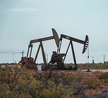Oil pumps in a field