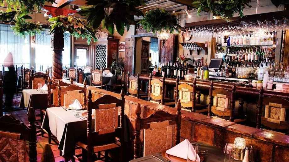Interior dining room and bar at Javier's Gourmet Mexicano in Dallas