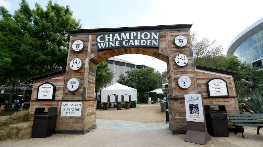 Arched entrance to Houston Livestock Show and Rodeo Champion Wine Garden