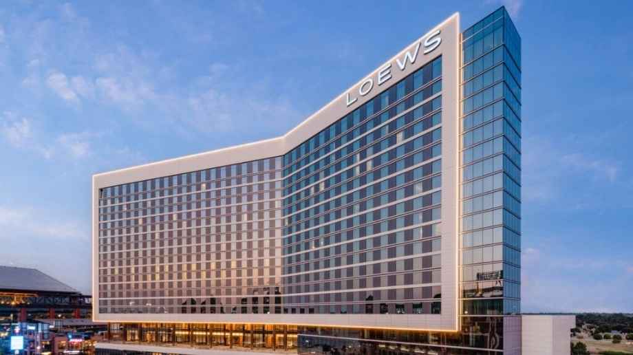 Exterior of Loews Arlington Hotel at sunset
