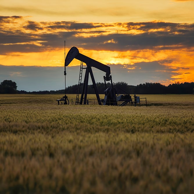 Oil pump in a field in the Eagle Ford region